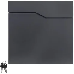 Boîte aux lettres murale en acier anthracite avec rouleau à journaux 37x37x11 cm^Ml-Design Discount