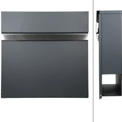 Boîte aux lettres murale en acier anthracite avec compartiment à lettres 2 clés^ECD Germany Best