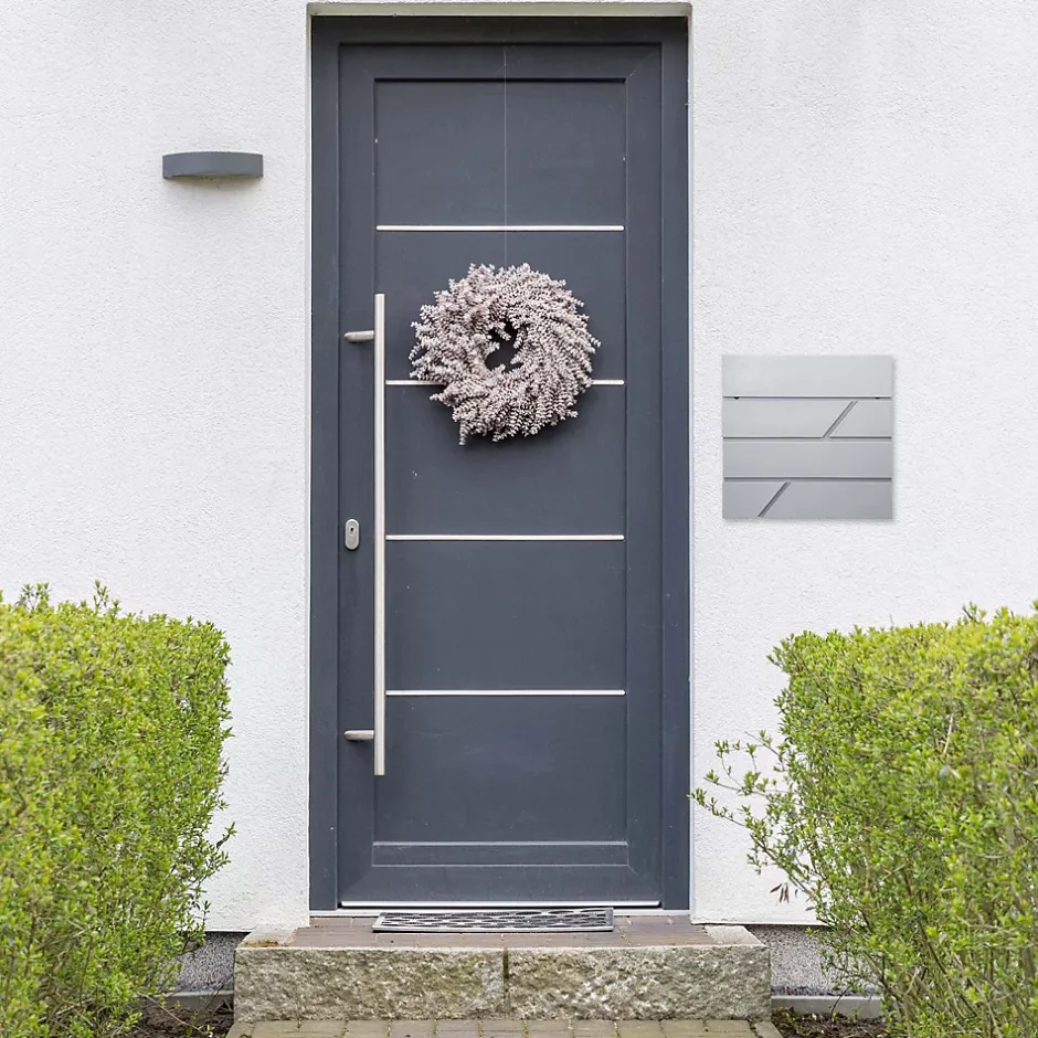 Boîte aux lettres murale gris clair avec 2 clés compartiment à journaux postale-Ml-Design Outlet