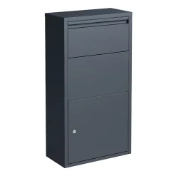 Boîte aux Lettres Murale Gris en acier Galvanisé, Double Ouverture et Serrure Cylindre-Couleurs Du Monde Sale