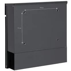 Boîte aux lettres murale moderne en acier anthracite aspect bois + 2 clés inclus^Ml-Design Hot