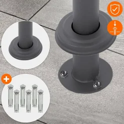 Boîte aux lettres sur pieds boîte postale anthracite et design bois avec support-Ml-Design Outlet