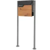 Boîte aux lettres sur pieds boîte postale anthracite/aspect bois +support argent^Ml-Design Clearance