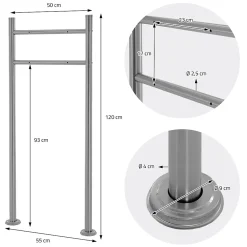 Boîte aux lettres sur pieds boîte postale anthracite/aspect bois +support argent^Ml-Design Clearance