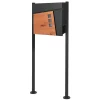 Boîte aux lettres sur pieds boîte postale anthracite imitation bois avec support^Ml-Design Online