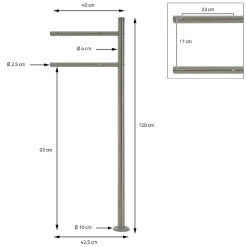 Boîte aux lettres sur pied piedestal boîte postale anthracite/aspect bois modern^Ml-Design New