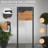 Boîte aux lettres sur pieds boîte postale anthracite imitation bois avec support^Ml-Design Outlet