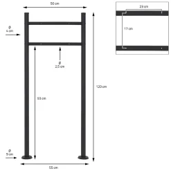 Boîte aux lettres sur pieds boîte postale anthracite imitation bois avec support^Ml-Design Outlet