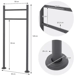 Boîte aux lettres sur pieds boîte postale anthracite imitation bois avec support^Ml-Design Outlet