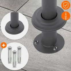 Boîte aux lettres sur une pied boîte postale en acier anthracite/argent moderne^Ml-Design Online