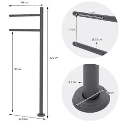 Boîte aux lettres sur une pied boîte postale en acier anthracite/argent moderne^Ml-Design Online