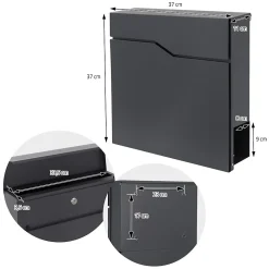 Boîte aux lettres sur une pied argent boîte postale anthracite moderne 37x11 cm^Ml-Design Outlet