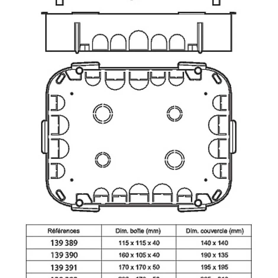 Boîte blanche rectangulaire - - 160 x 105 mm - Couvercle à vis - Batibox^Legrand Outlet