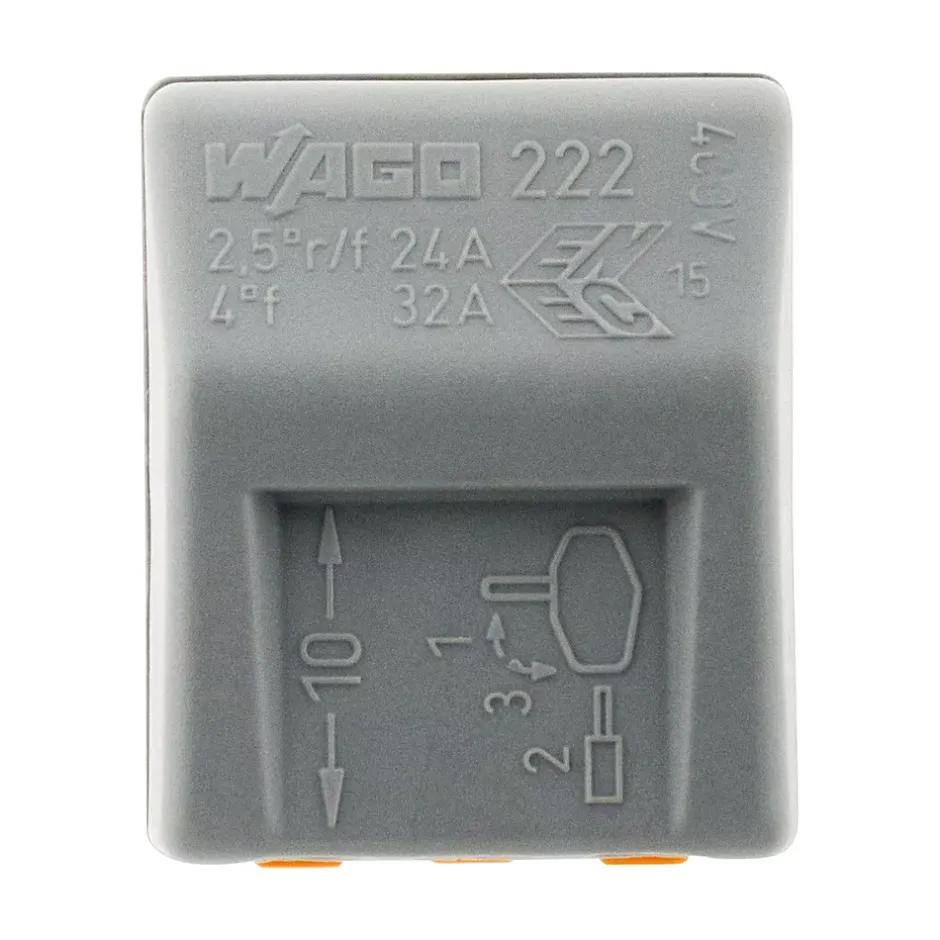 Boîte de 80 bornes 3 entrées série 222 --Wago Outlet