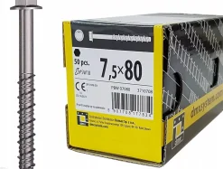 Boîte de 50 vis d'ancrage béton 7,5 x 80-Domax Hot