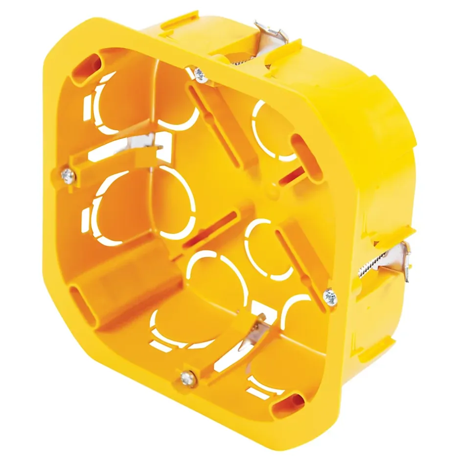 Boîte de dérivation à encastrer pour cloison sèche avec entrées et système de fermeture à vis 100 x 100 x 40 mm-Diall