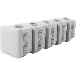 Boîte de dérivation carrée extérieure avec 7 passe-câbles et système de verrouillage 65 x 65 x 45 mm Mureva Box gris-Schneider Electric Online