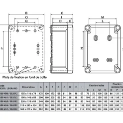 Boîte de dérivation rectangulaire - Plexo - - 180 x 140 mm - 10 entrées-Legrand Best