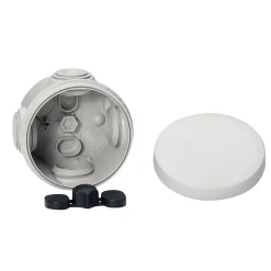 Boîte de dérivation ronde extérieure avec 4 passe-câbles et système de verrouillage 60 x 40 mm Mureva Box gris^Schneider Electric New