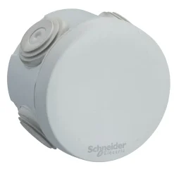 Boîte de dérivation ronde extérieure avec 4 passe-câbles et système de verrouillage 60 x 40 mm Schneider, vendue par 5 pièces-Schneider Electric Hot