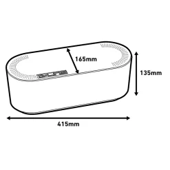 Boîte de rangement de câbles noir L. 415 x l. 165 mm, bloc 6 prises-D-Line Online