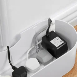 Boîte de rangement de câbles blanc L. 325 x l. 125 mm, bloc 4 prises-D-Line Outlet