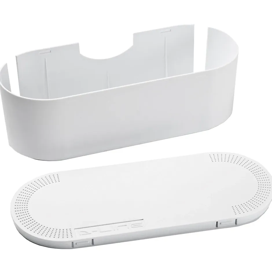 Boîte de rangement de câbles blanc L. 415 x l. 165 mm, bloc 6 prises^D-Line