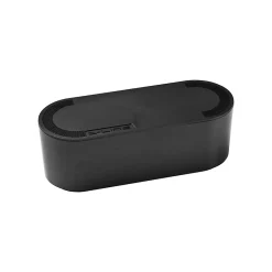 Boîte de rangement de câbles noir L. 325 x l. 125 mm, bloc 4 prises^D-Line Best