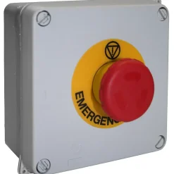 Boîte étanche + arrêt d'urgence et étiquette -^Solera Clearance