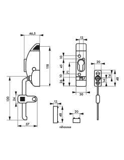 Boîtier entrebâilleur de fenêtre, sans cylindre, argent --Thirard Outlet