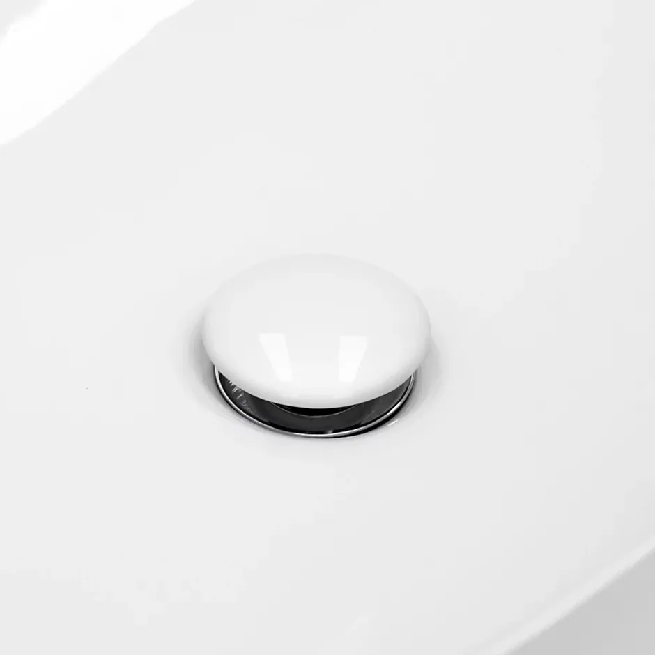 Bouchon de vidange H109mm blanc universel pop-up pour lavabo avec trop-plein joints inclus-Luxebath Hot