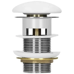 Bouchon de vidange H109mm blanc universel pop-up pour lavabo avec trop-plein joints inclus-Luxebath Hot