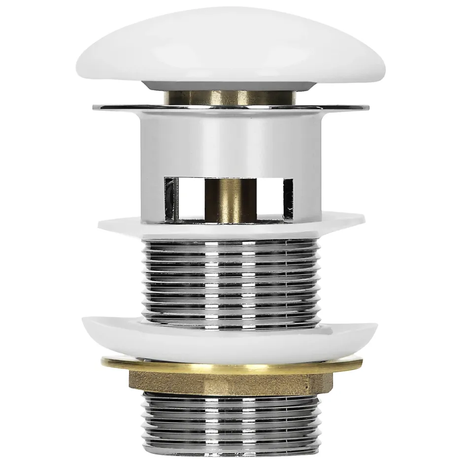 Bouchon de vidange H109mm blanc universel pop-up pour lavabo avec trop-plein joints inclus-Luxebath Hot