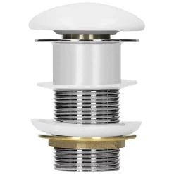 Bouchon de vidange H109mm blanc universel pop-up pour lavabo sans trop-plein avec joints-Luxebath Best