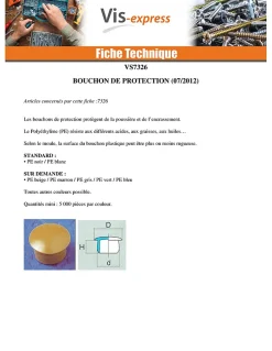 Bouchon Diamètre du corps 7 Diamètre de tête: 15 Longueur sous tête 6.5 nylon noir - 100 pièces^Vis Express New