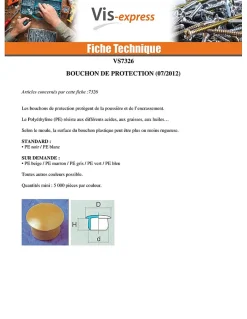 Bouchon Diamètre du corps 8 Diamètre de tête: 10 Longueur sous tête 6.3 RAL7012 gris basalte - 100 pièces^Vis Express New