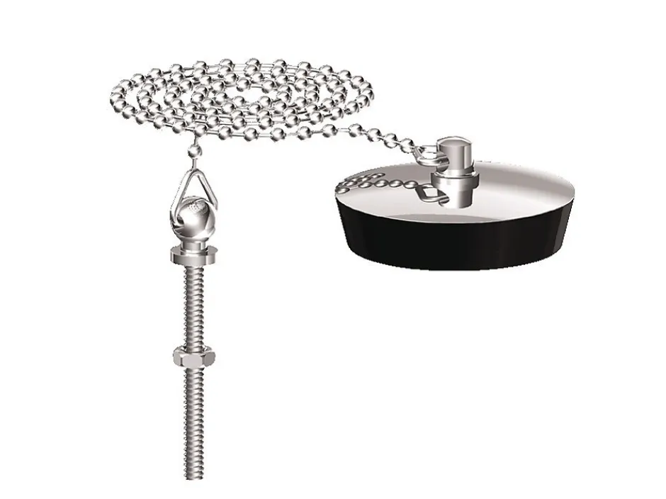 Bouchon d'évier 40x45 plaque inox à chainette avec borne - WATTS - 4643067^Watts Industries Sale