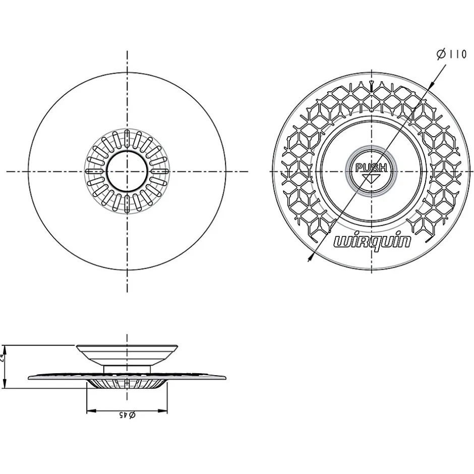 Bouchon universel Uppy 2 en 1 ø110 mm blanc^Wirquin Online