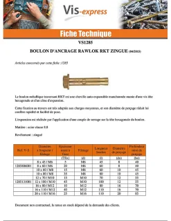 Boulon métal RKT 16X110 M12 Acier zingué - 50 pièces-Vis Express Sale