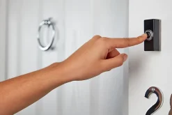 Bouton de sonnette filaire lumineux noir-Blyss Discount