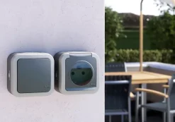 Bouton poussoir étanche en saillie Malinn gris complet-Jacobsen Best