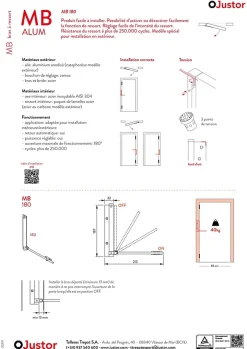 Bras à ressort ferme porte, a corps très fin en Aluminium anodisé or^Hardwarexchange Outlet