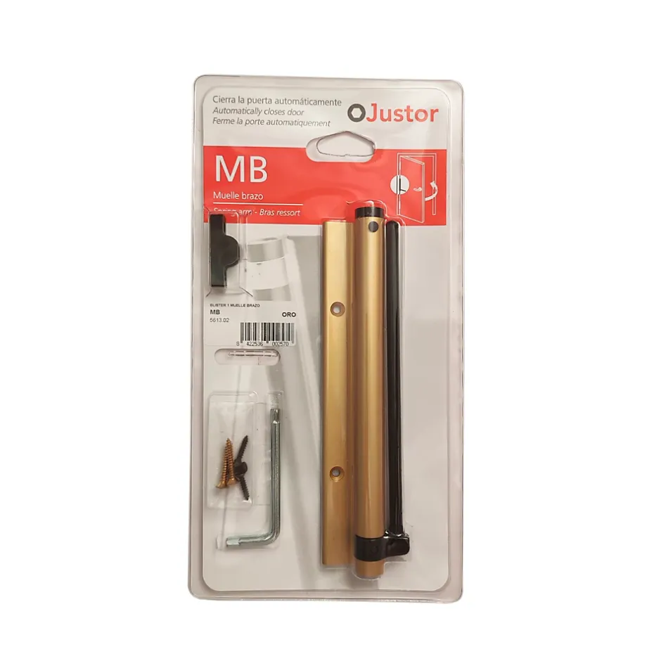 Bras à ressort ferme porte, a corps très fin en Aluminium anodisé or^Hardwarexchange Outlet