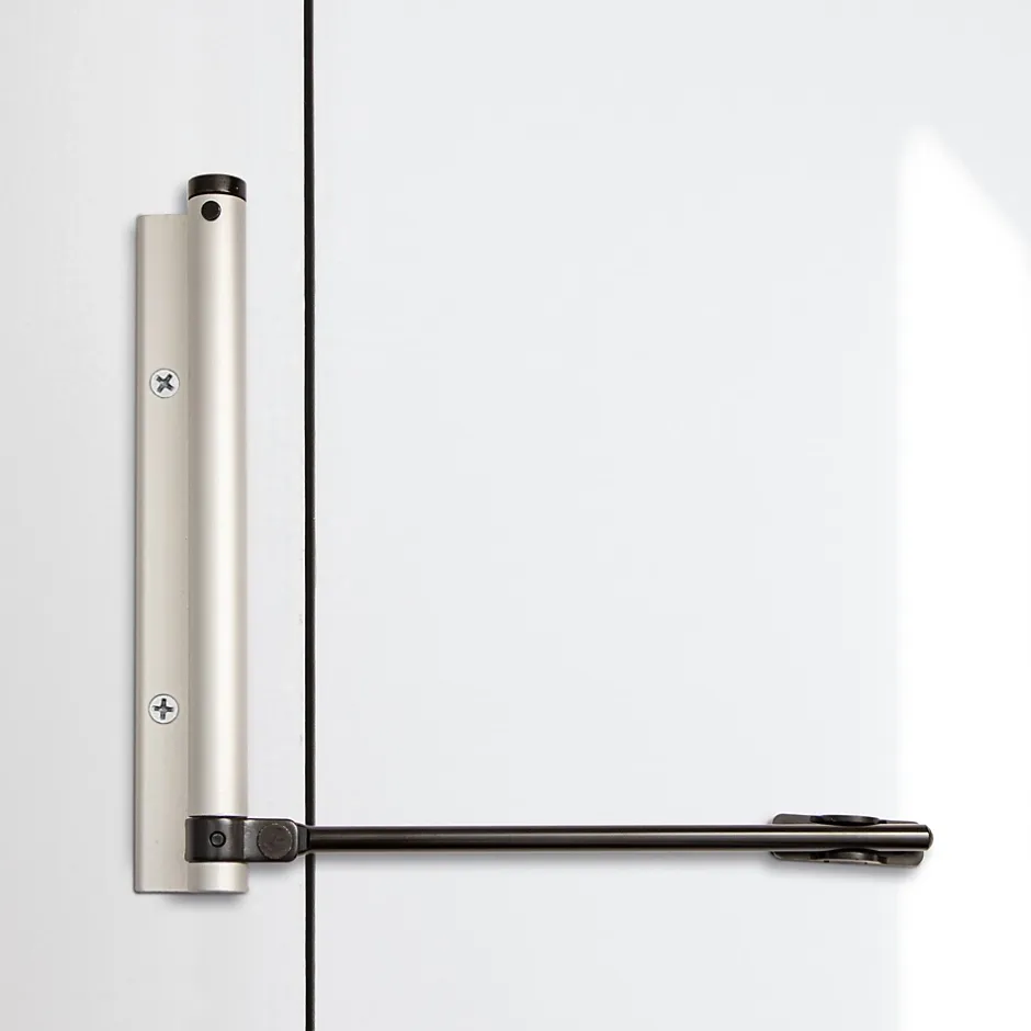 Bras à ressort ferme porte, a corps très fin en Aluminium anodisé argent-Hardwarexchange Discount
