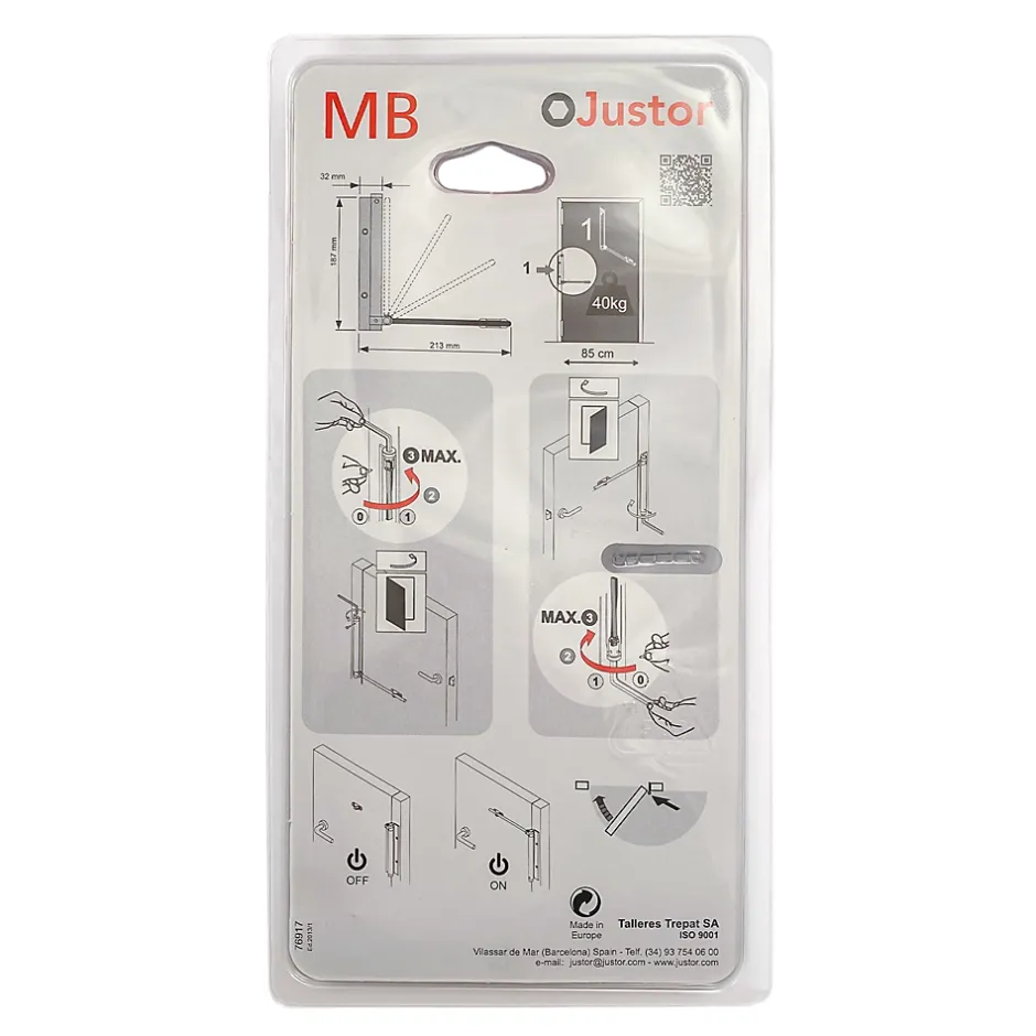 Bras à ressort ferme porte, a corps très fin en Aluminium anodisé noir-Hardwarexchange