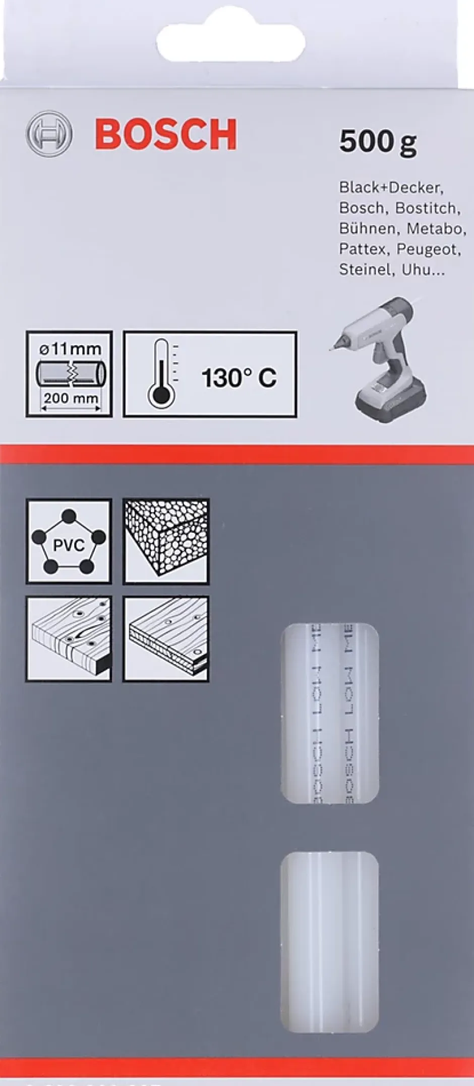 Bâtonnet de colle basse température 200 mm 500g gris-Bosch Discount
