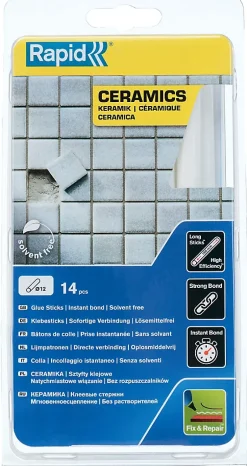Bâtons de colle pour céramique Ø12mm x 190mm, lot de 14^Rapid Sale