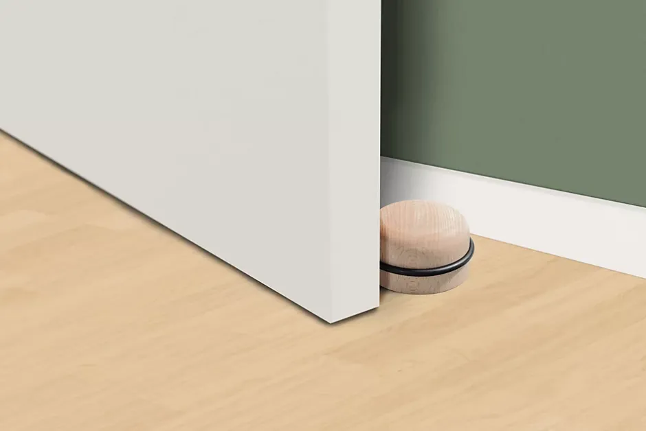 Butée de porte macaron Rei bois hêtre ⌀6,3x H.3,5 cm- Outlet