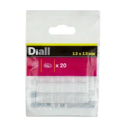 Butoir à coller en caoutchouc carré 13 x 13 mm, 20 pièces-Diall New