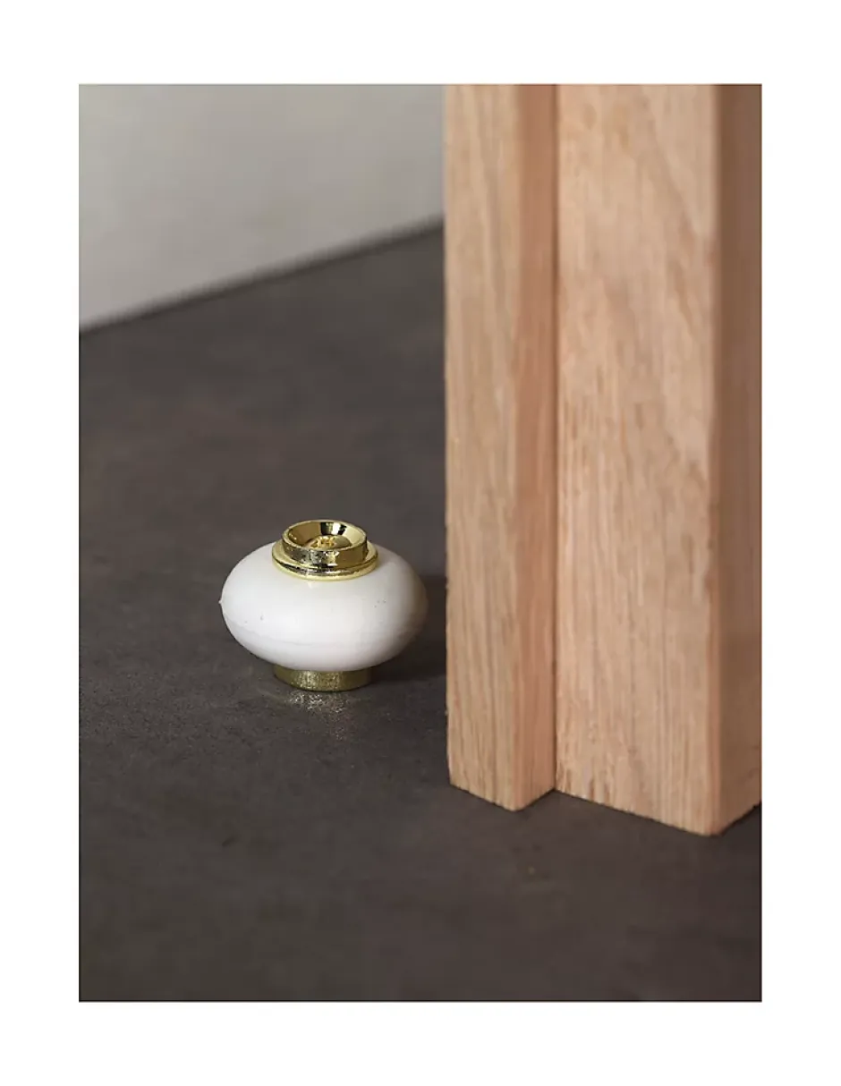 Butoir à visser, fixation au sol, caoutchouc, diamètre 30x22mm, laiton -^Thirard Outlet